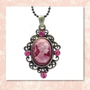$5 Vintage-Inspired Pink Cameo Pendant Necklace $5 WHEN BUNDLED WITH 3 OR MORE I